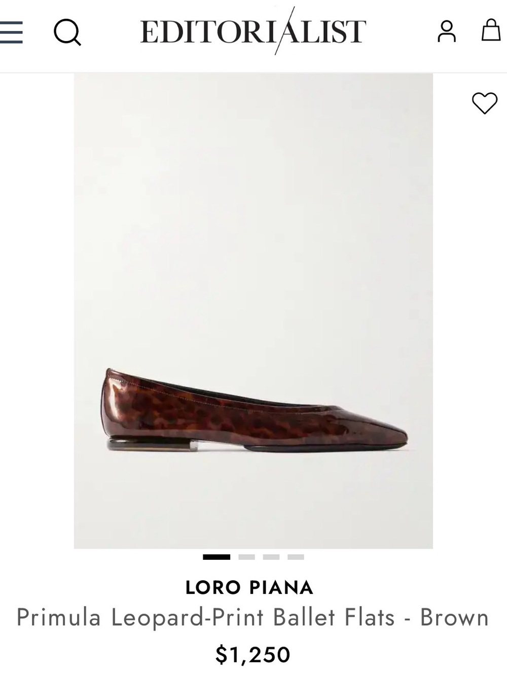 Loro Piana Brown Patent Ballet Flats 38! Excellent condition, worn 1x!